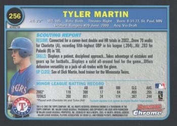 2003 Bowman Chrome - Refractors #256 Tyler Martin Back