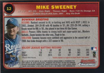 2003 Bowman Chrome - X-Fractors #12 Mike Sweeney Back