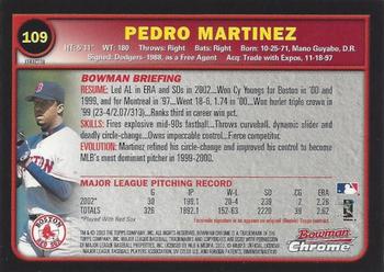2003 Bowman Chrome - X-Fractors #109 Pedro Martinez Back