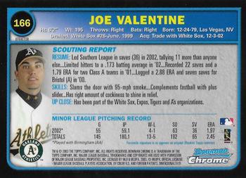 2003 Bowman Chrome - X-Fractors #166 Joe Valentine Back