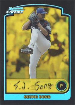 2003 Bowman Draft Picks & Prospects - Chrome Gold Refractors #BDP159 Seung Song Front