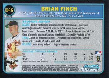 2003 Bowman Draft Picks & Prospects - Chrome Refractors #BDP32 Brian Finch Back