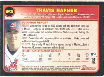 2003 Bowman Draft Picks & Prospects - Gold #BDP26 Travis Hafner Back