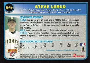 2003 Bowman Draft Picks & Prospects - Gold #BDP49 Steve Lerud Back