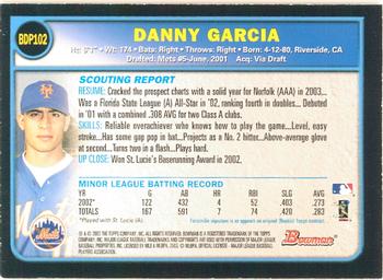 2003 Bowman Draft Picks & Prospects - Gold #BDP102 Danny Garcia Back