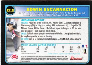 2003 Bowman Draft Picks & Prospects - Gold #BDP129 Edwin Encarnacion Back