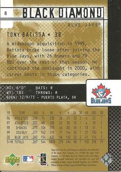 2000 Upper Deck Black Diamond Rookie Edition #8 Tony Batista Back
