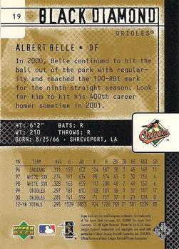 2000 Upper Deck Black Diamond Rookie Edition #19 Albert Belle Back
