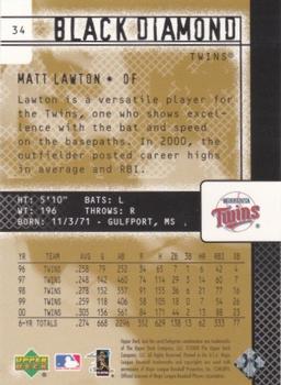 2000 Upper Deck Black Diamond Rookie Edition #34 Matt Lawton Back