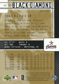 2000 Upper Deck Black Diamond Rookie Edition #43 Craig Biggio Back