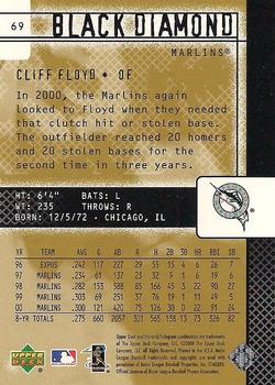 2000 Upper Deck Black Diamond Rookie Edition #69 Cliff Floyd Back