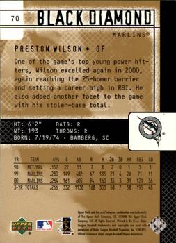 2000 Upper Deck Black Diamond Rookie Edition #70 Preston Wilson Back