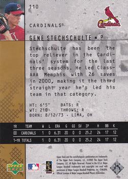 2000 Upper Deck Black Diamond Rookie Edition #110 Gene Stechschulte Back