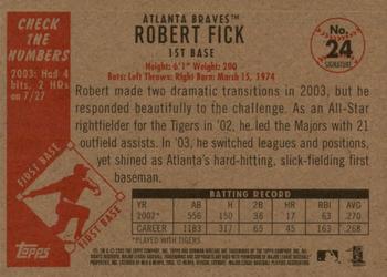 2003 Bowman Heritage - Facsimile Signature #24 Robert Fick Back