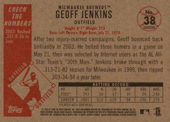 2003 Bowman Heritage - Facsimile Signature #38 Geoff Jenkins Back