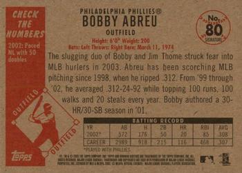 2003 Bowman Heritage - Facsimile Signature #80 Bobby Abreu Back