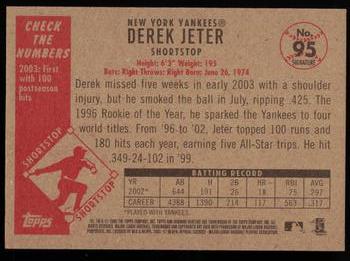 2003 Bowman Heritage - Facsimile Signature #95 Derek Jeter Back