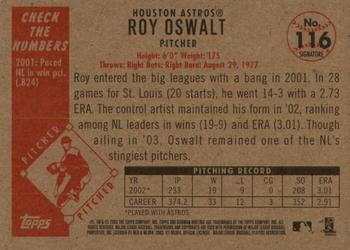 2003 Bowman Heritage - Facsimile Signature #116 Roy Oswalt Back