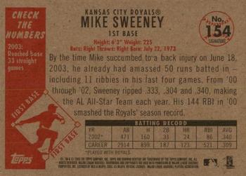 2003 Bowman Heritage - Facsimile Signature #154 Mike Sweeney Back