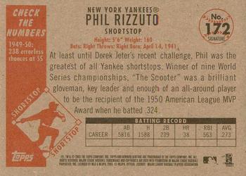 2003 Bowman Heritage - Facsimile Signature #172 Phil Rizzuto Back