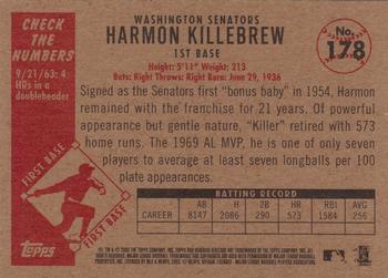 2003 Bowman Heritage - Facsimile Signature #178 Harmon Killebrew Back