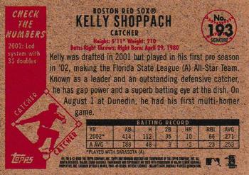 2003 Bowman Heritage - Facsimile Signature #193 Kelly Shoppach Back