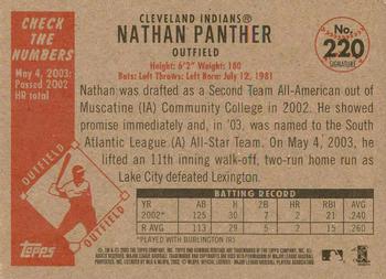 2003 Bowman Heritage - Facsimile Signature #220 Nathan Panther Back