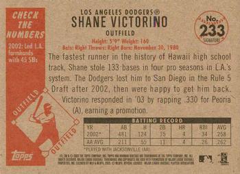 2003 Bowman Heritage - Facsimile Signature #233 Shane Victorino Back