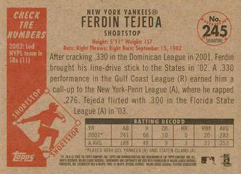 2003 Bowman Heritage - Facsimile Signature #245 Ferdin Tejeda Back