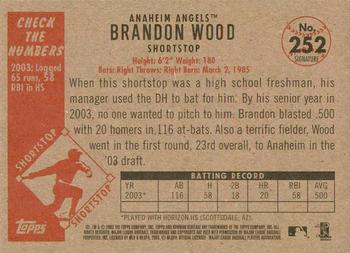 2003 Bowman Heritage - Facsimile Signature #252 Brandon Wood Back