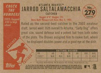 2003 Bowman Heritage - Facsimile Signature #279 Jarrod Saltalamacchia Back