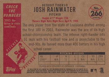 2003 Bowman Heritage - Facsimile Signature #266 Josh Rainwater Back