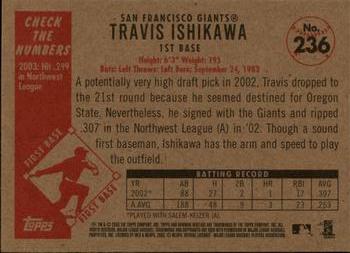 2003 Bowman Heritage - Rainbow #236 Travis Ishikawa Back