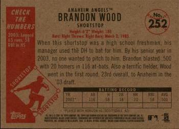 2003 Bowman Heritage - Rainbow #252 Brandon Wood Back