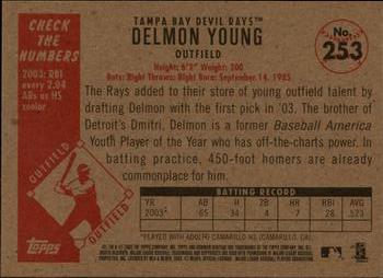 2003 Bowman Heritage - Rainbow #253 Delmon Young Back