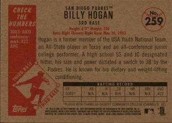 2003 Bowman Heritage - Rainbow #259 Billy Hogan Back