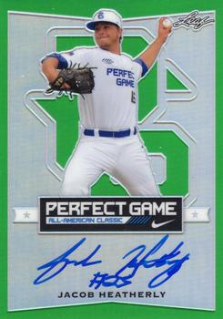 2016 Leaf Metal Perfect Game All-American - Metal Autographs Green Prismatic #BA-JH1 Jacob Heatherly Front