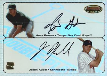 2003 Bowman's Best - Double Play Autographs #GK Joey Gomes / Jason Kubel Front