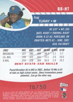 2003 Bowman's Best - Red #BB-HT Haj Turay Back