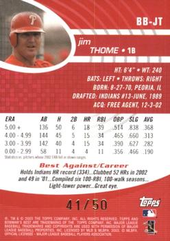 2003 Bowman's Best - Red #BB-JT Jim Thome Back