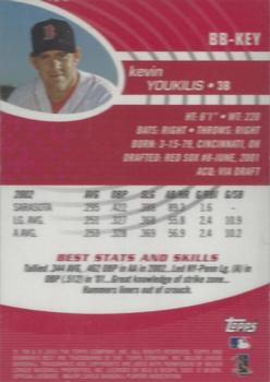 2003 Bowman's Best - Red #BB-KYE Kevin Youkilis Back