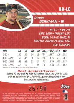 2003 Bowman's Best - Red #BB-LB Lance Berkman Back