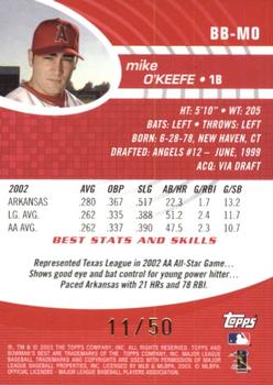 2003 Bowman's Best - Red #BB-MO Mike O'Keefe Back