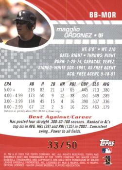 2003 Bowman's Best - Red #BB-MOR Magglio Ordonez Back