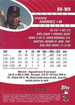 2003 Bowman's Best - Red #BB-MR Manny Ramirez Back