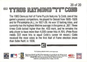 2003 Donruss - Anniversary 1983 #20 Ty Cobb Back