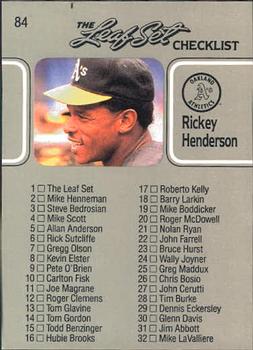 1990 Leaf #84 Rickey Henderson Front