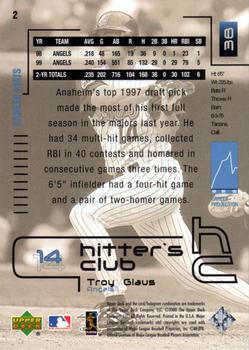 2000 Upper Deck Hitter's Club #2 Troy Glaus Back