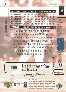 2000 Upper Deck Hitter's Club #5 Jason Giambi Back
