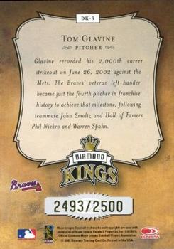 2003 Donruss - Diamond Kings Gold #DK-9 Tom Glavine Back